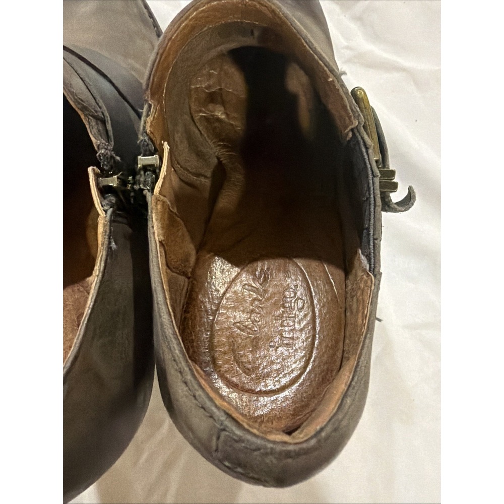 CLARKS Indigo Artisan Heath Woodlark Belted Buckle Ankle Boots Boho Punk Heel 7m - Picture 5 of 8